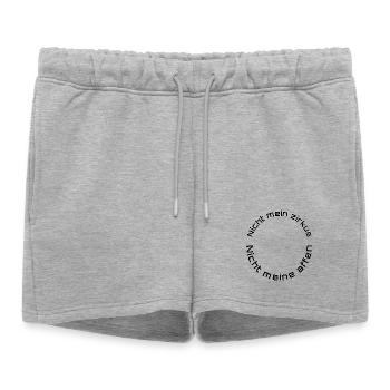 Pas mon cirque – Pas mes singes - Short de survêtement femme premium - gris chiné - Devant - AI Model Female 172 light (172cm)