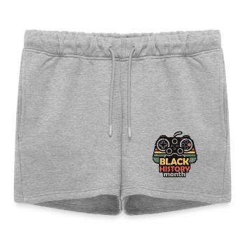 Black History Month Gaming Controller Retro - Women’s Premium Organic Sweatshorts - heather grey - Front - AI Model Female 172 light (172cm)