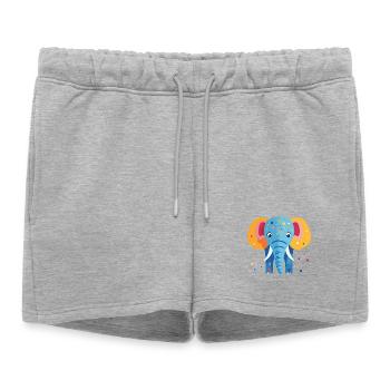 Confettis colorés d’éléphants - Short de survêtement femme premium - gris chiné - Devant - AI Model Female 172 light (172cm)