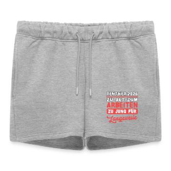 Retraités 2026 trop âgés pour travailler Retraite de retraite - Short de survêtement femme premium - gris chiné - Devant - AI Model Female 172 light (172cm)