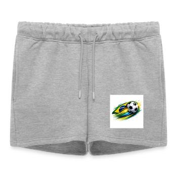 Tourbillon du football brésilien - Short de survêtement femme premium - gris chiné - Devant - AI Model Female 172 light (172cm)