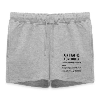 Définition du nom drôle du contrôleur aérien - Short de survêtement femme premium - gris chiné - Devant - AI Model Female 172 light (172cm)