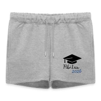 Abitur 2026 - Short de survêtement femme premium - gris chiné - Devant - AI Model Female 172 light (172cm)