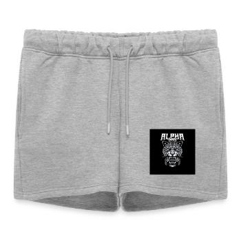 Alpha Gamer Jaguar - Short de survêtement femme premium - gris chiné - Devant - AI Model Female 172 light (172cm)