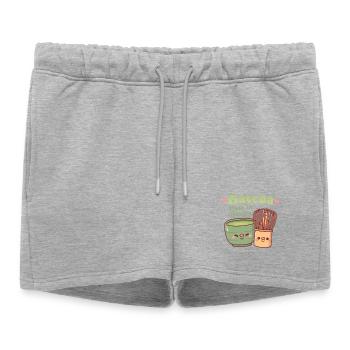 Matcha Matcha et Fouet Mignon, jeu de mots Made In Heaven - Short de survêtement femme premium - gris chiné - Devant - AI Model Female 172 light (172cm)