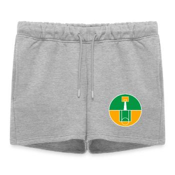Circular Basketball Court Emblem - Women’s Premium Organic Sweatshorts - heather grey - Front - AI Model Female 172 light (172cm)