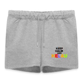 RESTE CALME ET HÉLAU ! CARNAVAL DE CARNAVAL NOIR - Short de survêtement femme premium - gris chiné - Devant - AI Model Female 172 light (172cm)