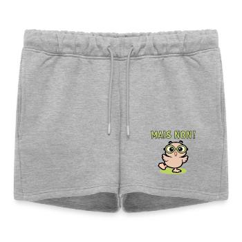 Mais Non Poules - Short de survêtement femme premium - gris chiné - Devant - AI Model Female 172 light (172cm)