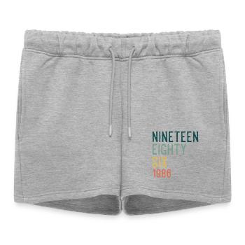 Nineteen Eighty-Six Retro - Women’s Premium Organic Sweatshorts - heather grey - Front - AI Model Female 172 light (172cm)