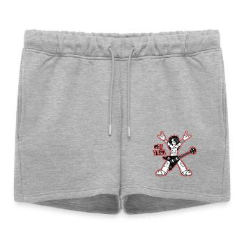 Hell Yeah Cartoon Rock Guitarist - Short de survêtement femme premium - gris chiné - Devant - AI Model Female 172 light (172cm)