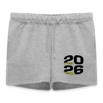 Champion et équipe promue 2026 - Short de survêtement femme premium - gris chiné - Devant - AI Model Female 172 light (172cm)