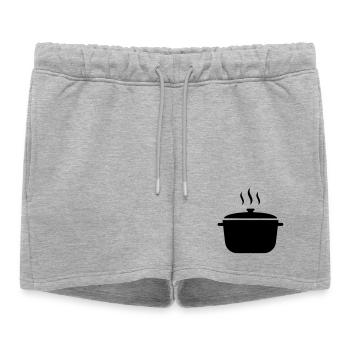 Icône vapeur de soupe de la marmite - Short de survêtement femme premium - gris chiné - Devant - AI Model Female 172 light (172cm)