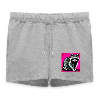 Raton laveur - Short de survêtement femme premium - gris chiné - Devant - AI Model Female 172 light (172cm)