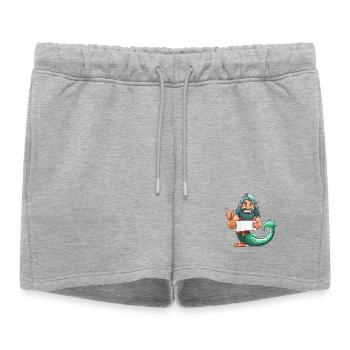 Héros de la mer avec barbe et nageoire - Short de survêtement femme premium - gris chiné - Devant - AI Model Female 172 light (172cm)