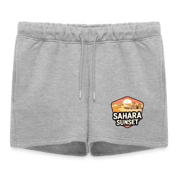 Château du Coucher du Soleil Sahara - Short de survêtement femme premium - gris chiné - Devant - AI Model Female 172 light (172cm)