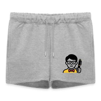 Professeur Professeur Bande dessinée Glasses - Short de survêtement femme premium - gris chiné - Devant - AI Model Female 172 light (172cm)