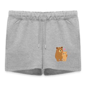 Bear hug - Women’s Premium Organic Sweatshorts - heather grey - Front - AI Model Female 172 light (172cm)
