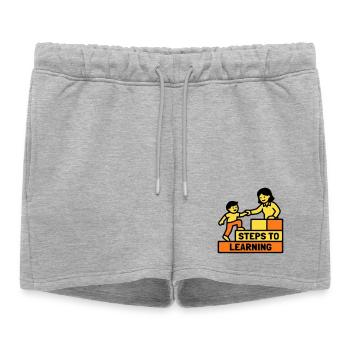 Logo Étapes pour apprendre l’école - Short de survêtement femme premium - gris chiné - Devant - AI Model Female 172 light (172cm)