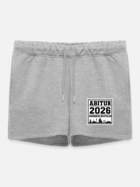 Abitur-2026-NRW - Frauen Premium Organic Sweatshorts - Grau meliert
