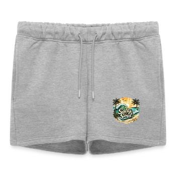 T-shirt de plage Salty Soul - Short de survêtement femme premium - gris chiné - Devant - AI Model Female 172 light (172cm)