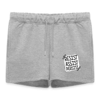Résistez Assistez Persister Activisme Logo de motivation - Short de survêtement femme premium - gris chiné - Devant - AI Model Female 172 light (172cm)