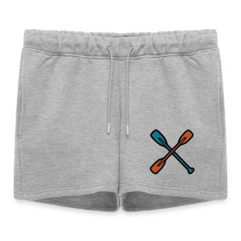 Graphique à pagaie croisée - Short de survêtement femme premium - gris chiné - Devant - AI Model Female 172 light (172cm)