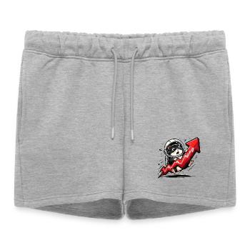 Crypto Hamster - Bitcoin Trader Motif T-Shirt - Short de survêtement femme premium - gris chiné - Devant - AI Model Female 172 light (172cm)