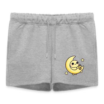 Moonlit Cute Moon with Star Lantern - Women’s Premium Organic Sweatshorts - heather grey - Front - AI Model Female 172 light (172cm)
