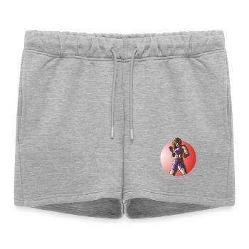 Conception de femmes de fitness combattante MMA - Short de survêtement femme premium - gris chiné - Devant - AI Model Female 172 light (172cm)