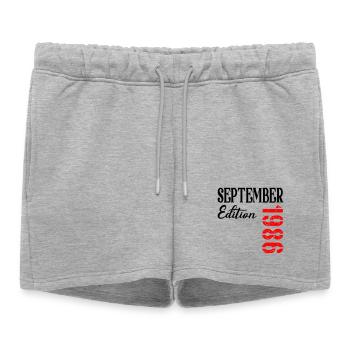40e anniversaire septembre 1986 - Short de survêtement femme premium - gris chiné - Devant - AI Model Female 172 light (172cm)
