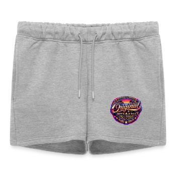 Insigne rétro Neon Synthwave des années 1980 Original 1986 - Short de survêtement femme premium - gris chiné - Devant - AI Model Female 172 light (172cm)