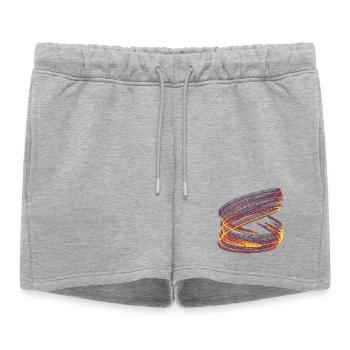 Vortex de Lumière du Chaos – Attracteur Étrange - Short de survêtement femme premium - gris chiné - Devant - AI Model Female 172 light (172cm)
