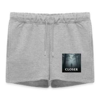 Closer by Mark Noone - Women’s Premium Organic Sweatshorts - heather grey - Front - AI Model Female 172 light (172cm)