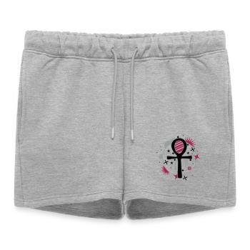 Ankh - Short de survêtement femme premium - gris chiné - Devant - AI Model Female 172 light (172cm)