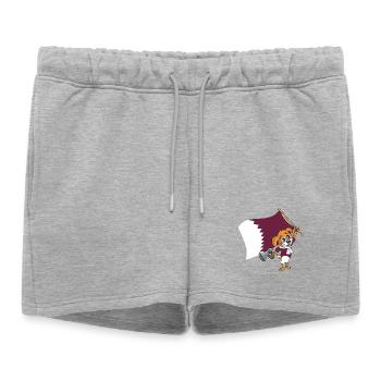 Qatar Fan chien - Short de survêtement femme premium - gris chiné - Devant - AI Model Female 172 light (172cm)