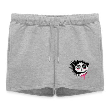 Un autocollant avec une tête d'ours panda - Short de survêtement femme premium - gris chiné - Devant - AI Model Female 172 light (172cm)