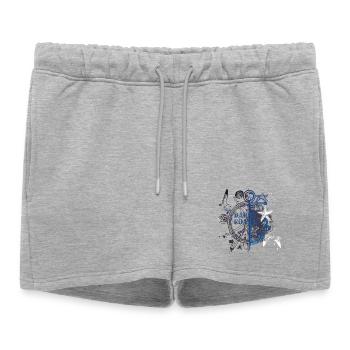 Boussole d’ancre nautique de nuit - Short de survêtement femme premium - gris chiné - Devant - AI Model Female 172 light (172cm)