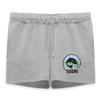 Vacances de pêche en Finlande - Short de survêtement femme premium - gris chiné - Devant - AI Model Female 172 light (172cm)