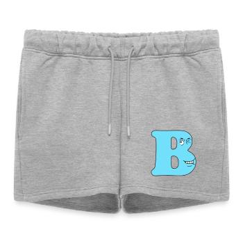 B - Short de survêtement femme premium - gris chiné - Devant - AI Model Female 172 light (172cm)