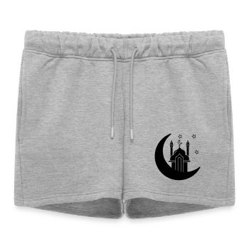 Mosque religious place of worship in moon - Women’s Premium Organic Sweatshorts - heather grey - Front - AI Model Female 172 light (172cm)