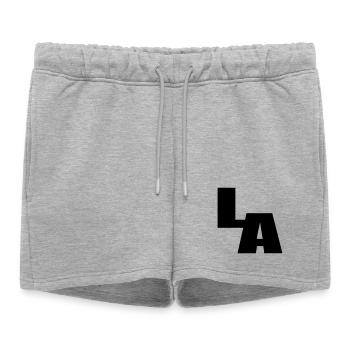 LOS ANGELES, Californie - Short de survêtement femme premium - gris chiné - Devant - AI Model Female 172 light (172cm)