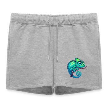 Caméléon - Short de survêtement femme premium - gris chiné - Devant - AI Model Female 172 light (172cm)