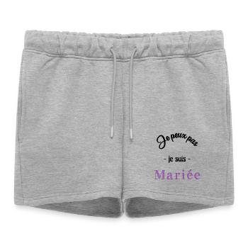 MARIEE. FUTURE MARIEE - Short de survêtement femme premium - gris chiné - Devant - AI Model Female 172 light (172cm)