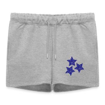 ETOILE. ETOILES. FÊTE. ANNIVERSAIRE. NOËL - Short de survêtement femme premium - gris chiné - Devant - AI Model Female 172 light (172cm)