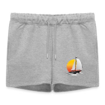 Marin avec soleil - Short de survêtement femme premium - gris chiné - Devant - AI Model Female 172 light (172cm)