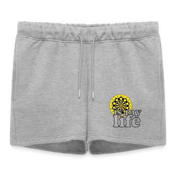 Fléchettes, fléchettes, fléchettes, chemise, fléchettes, c’est ma vie - Short de survêtement femme premium - gris chiné - Devant - AI Model Female 172 light (172cm)
