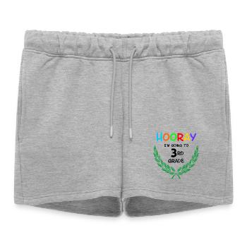 Hourra, je vais en CE1** - Short de survêtement femme premium - gris chiné - Devant - AI Model Female 172 light (172cm)