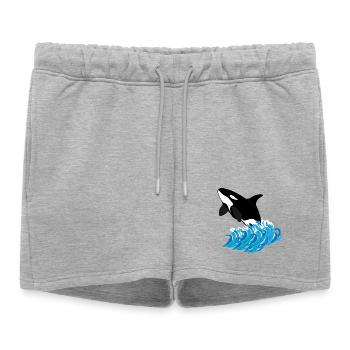 Imprimé d’orque - Short de survêtement femme premium - gris chiné - Devant - AI Model Female 172 light (172cm)