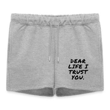 Chère vie, j’ai confiance en toi - Short de survêtement femme premium - gris chiné - Devant - AI Model Female 172 light (172cm)