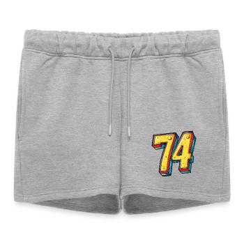 74 Nombre Coloré - Short de survêtement femme premium - gris chiné - Devant - AI Model Female 172 light (172cm)